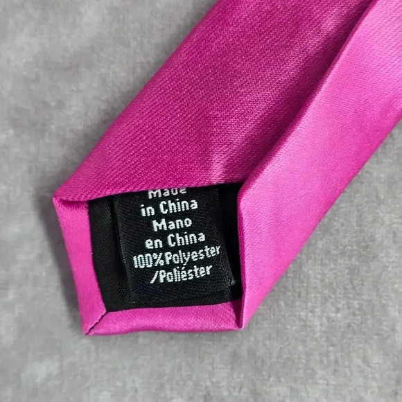 Apt. 9 Pink Solid 100% Polyester Narrow Men's Neck Tie NWT - Picture 4 of 5